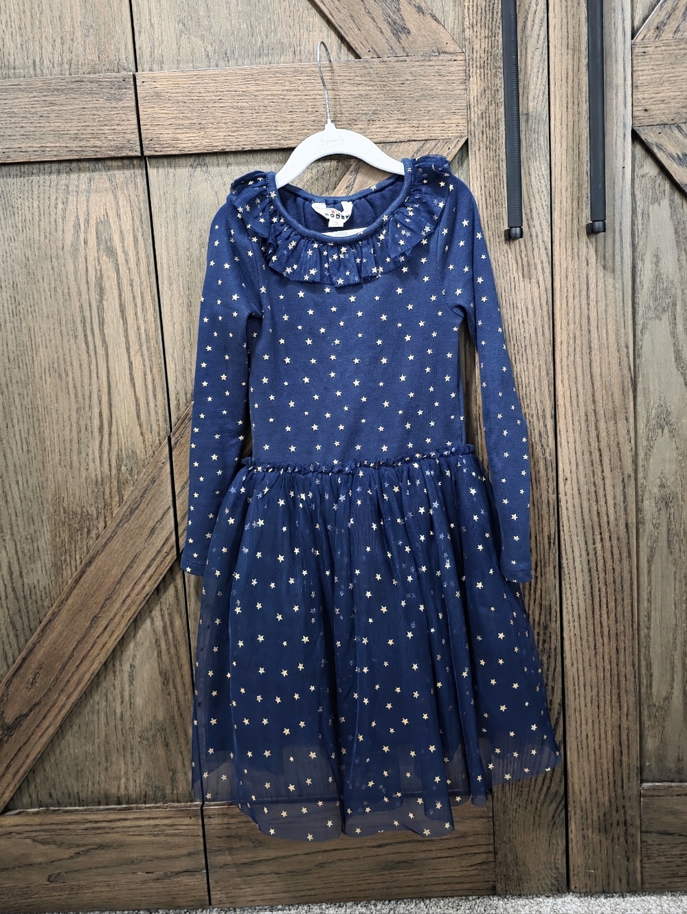 Mini Boden Gold Star Tulle Dress